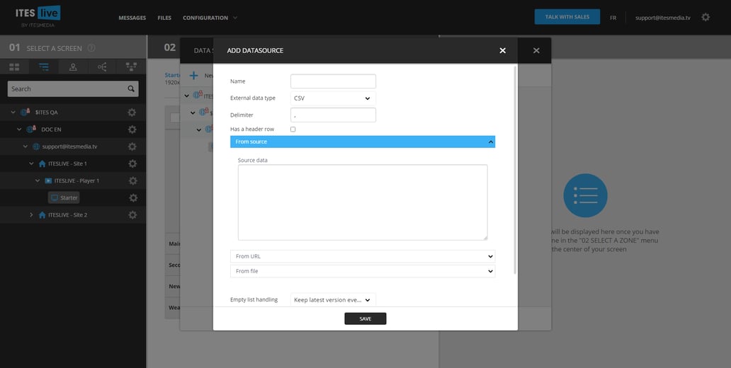 How to create a data source