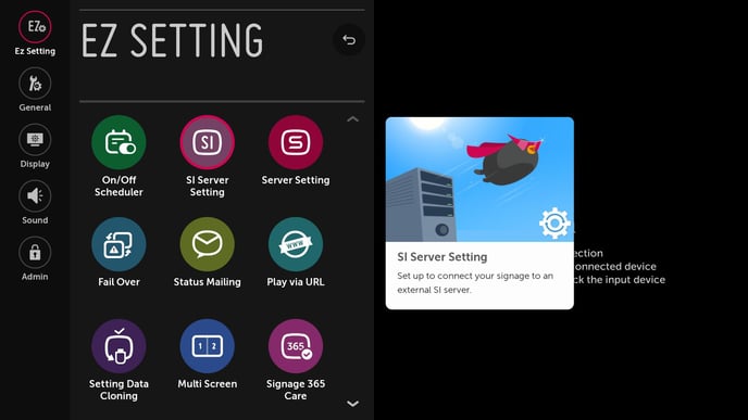 1. EZ Settings-SI Server Settings