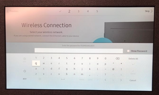 Wireless enter password