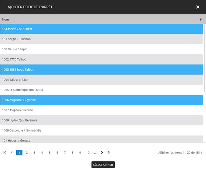 7.2 Select multiple stops