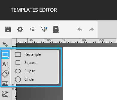 How to use the shape tool in the template editor