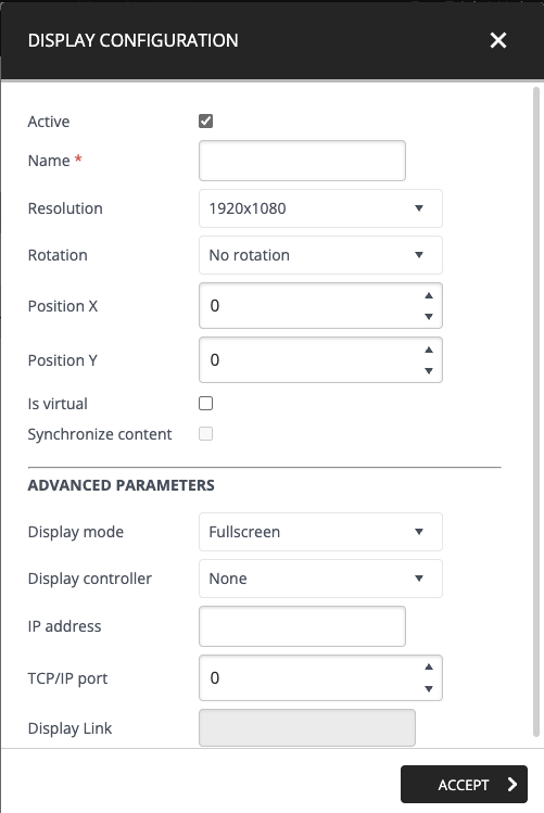 Display configuration