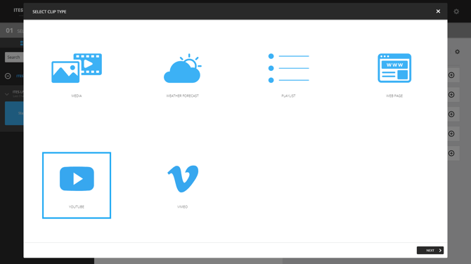 3. Select the YouTube clip