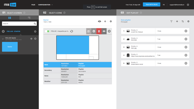 1. Select the zone where you wish to add an image