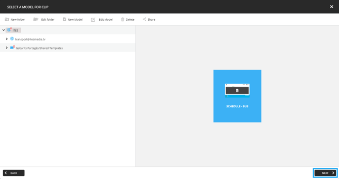 4. Select the template you wish to use and click Next