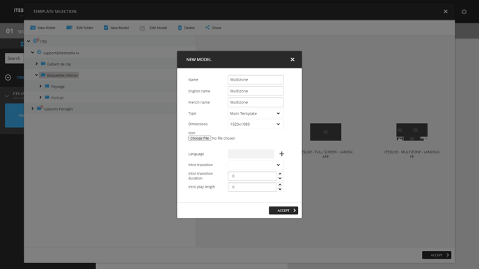 3. Configure the settings of the template.