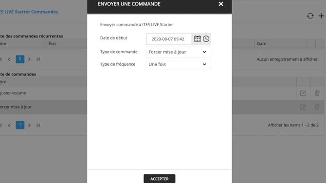 envoyer une commande