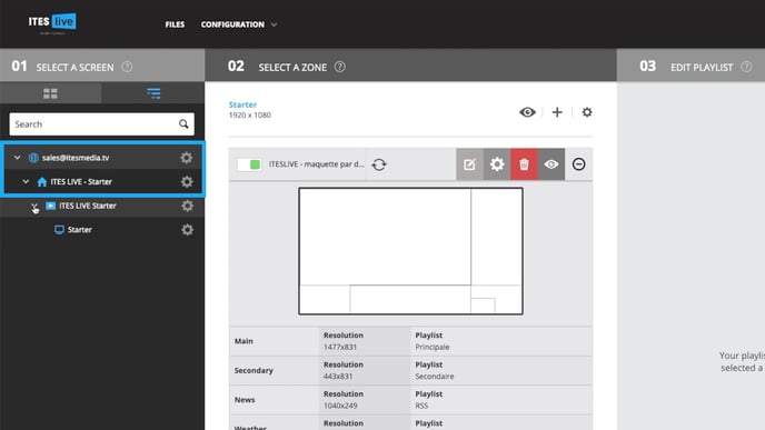 tree view screen scheduler