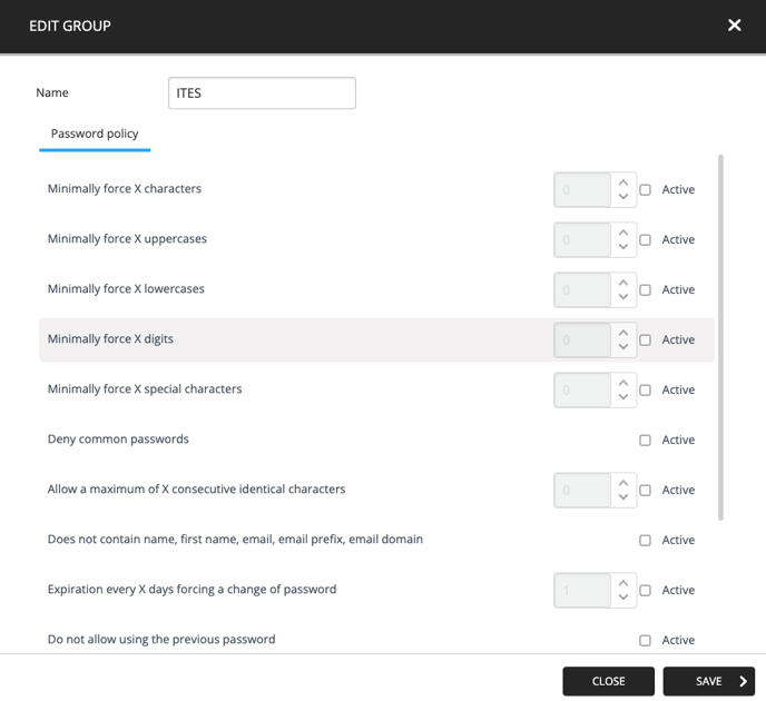 Password policy