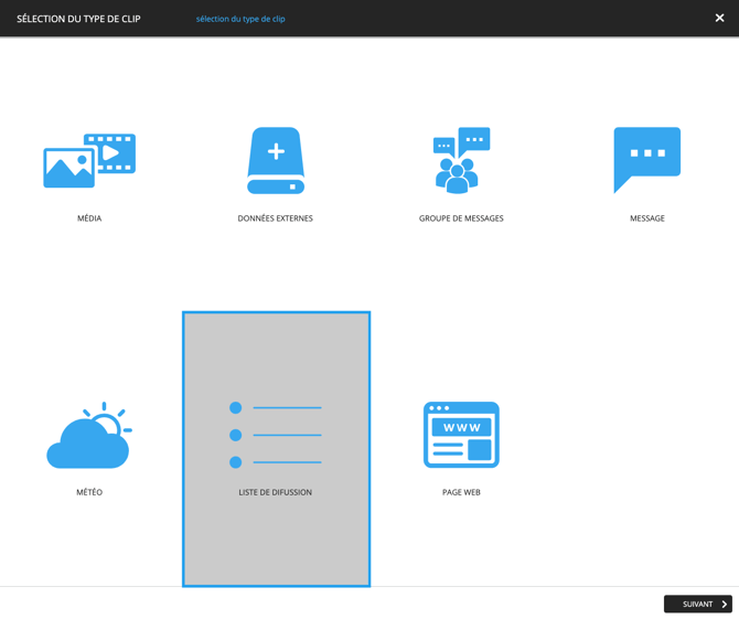 ajout clip liste de diffusion