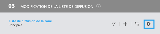 acces réglages liste de diffusion