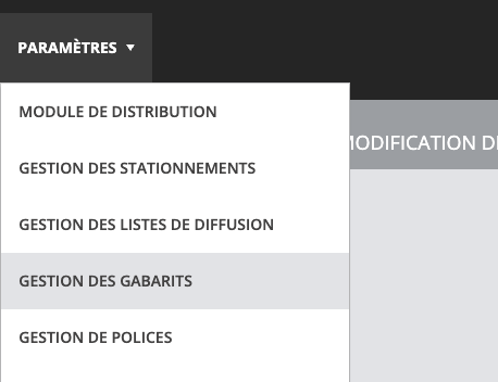 gestion des gabarits