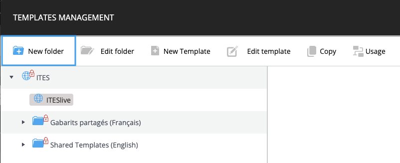 How to create a folder for templates