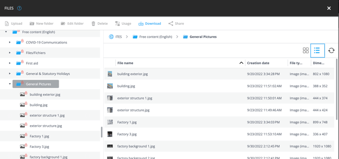 view list - file