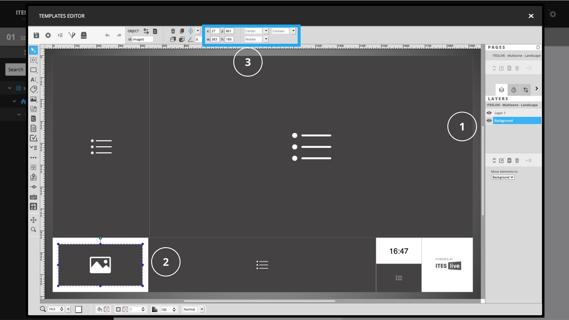 screen frame editor